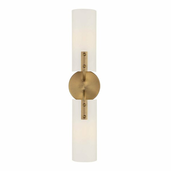 Designers Fountain Manhasset 23.5in 2-Light Old Satin Bronze Classic Indoor Wall Sconce with Etched White Glass Shade D259M-2WS-OSB
